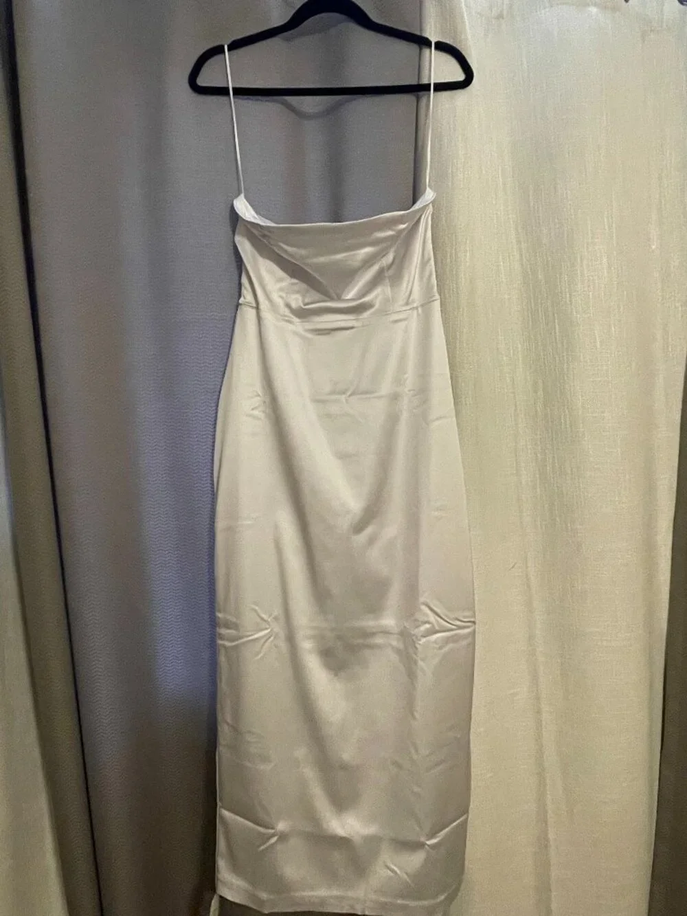 Abercrombie & Fitch Strapless Satin Sculpt Maxi Dress